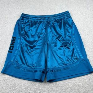 AND1 Mens Basketball Shorts Blue Satin Mesh Athletic XL ANM201SH00
